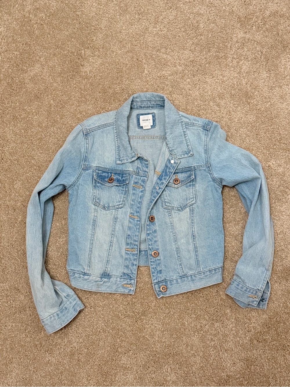 Forever 21 Girls Light Wash Denim Jacket